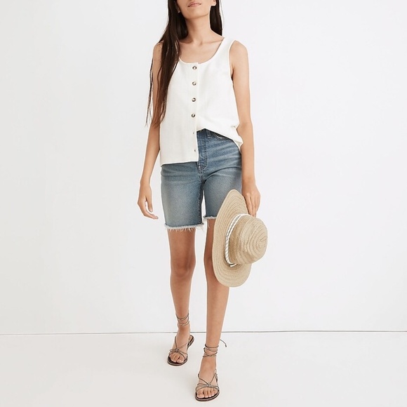 Madewell Ottoman Jacquard Button-Front Tank - Picture 1 of 4